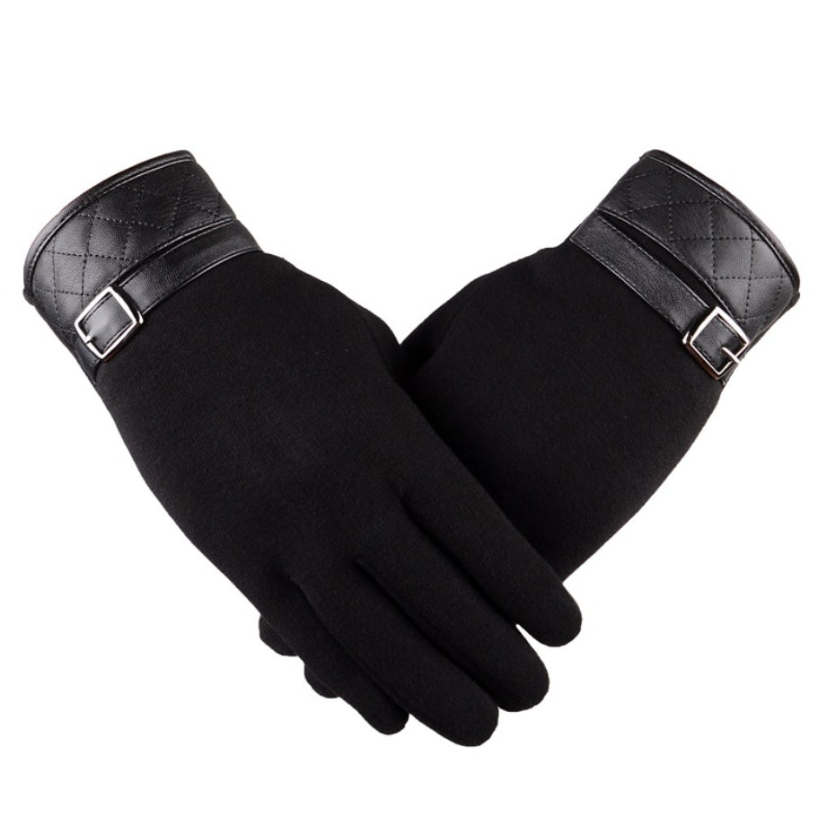 His gloves in Black