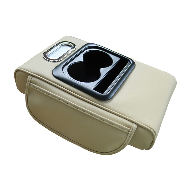 Car armrest console organizer in beige