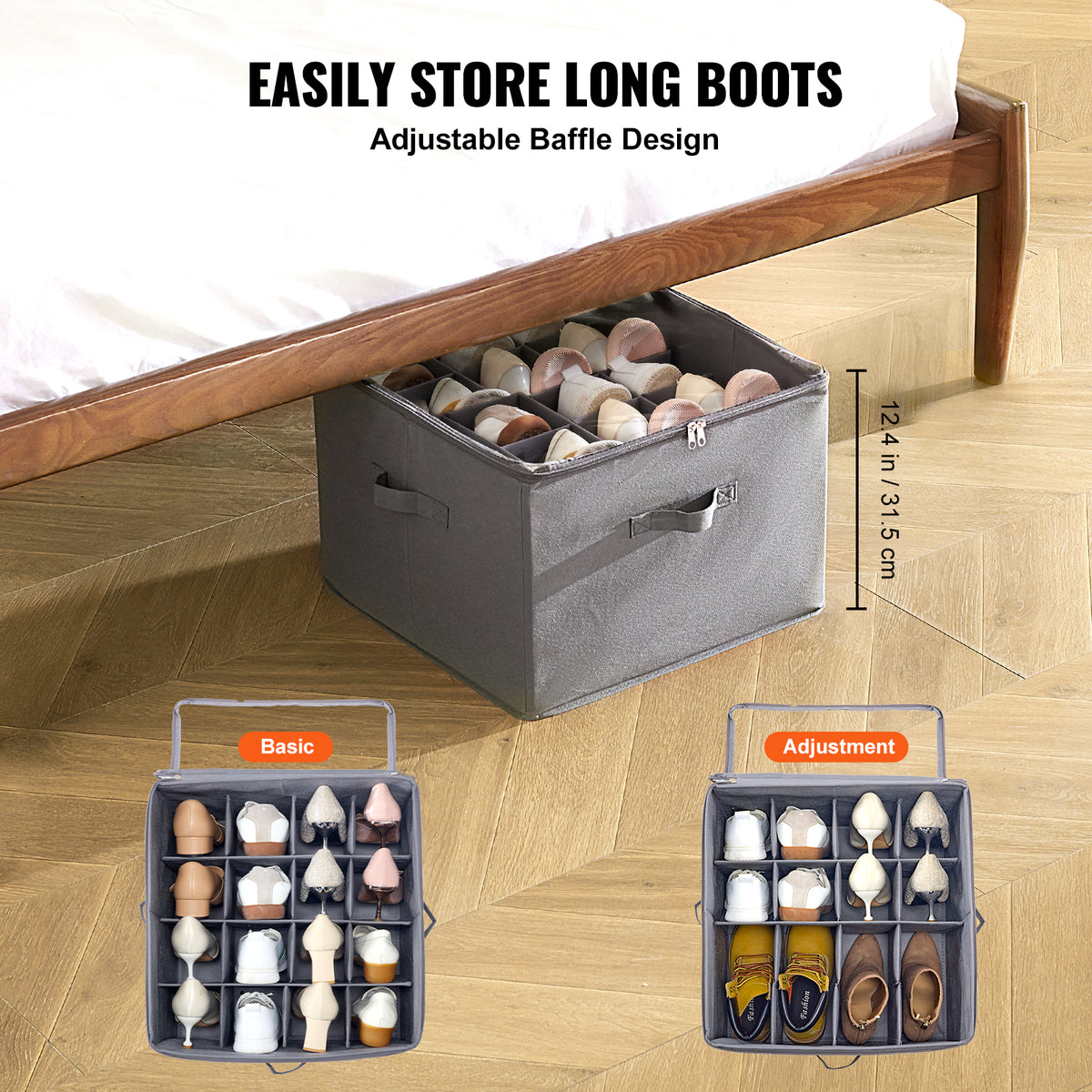 Remove dividers to fit ankle boots