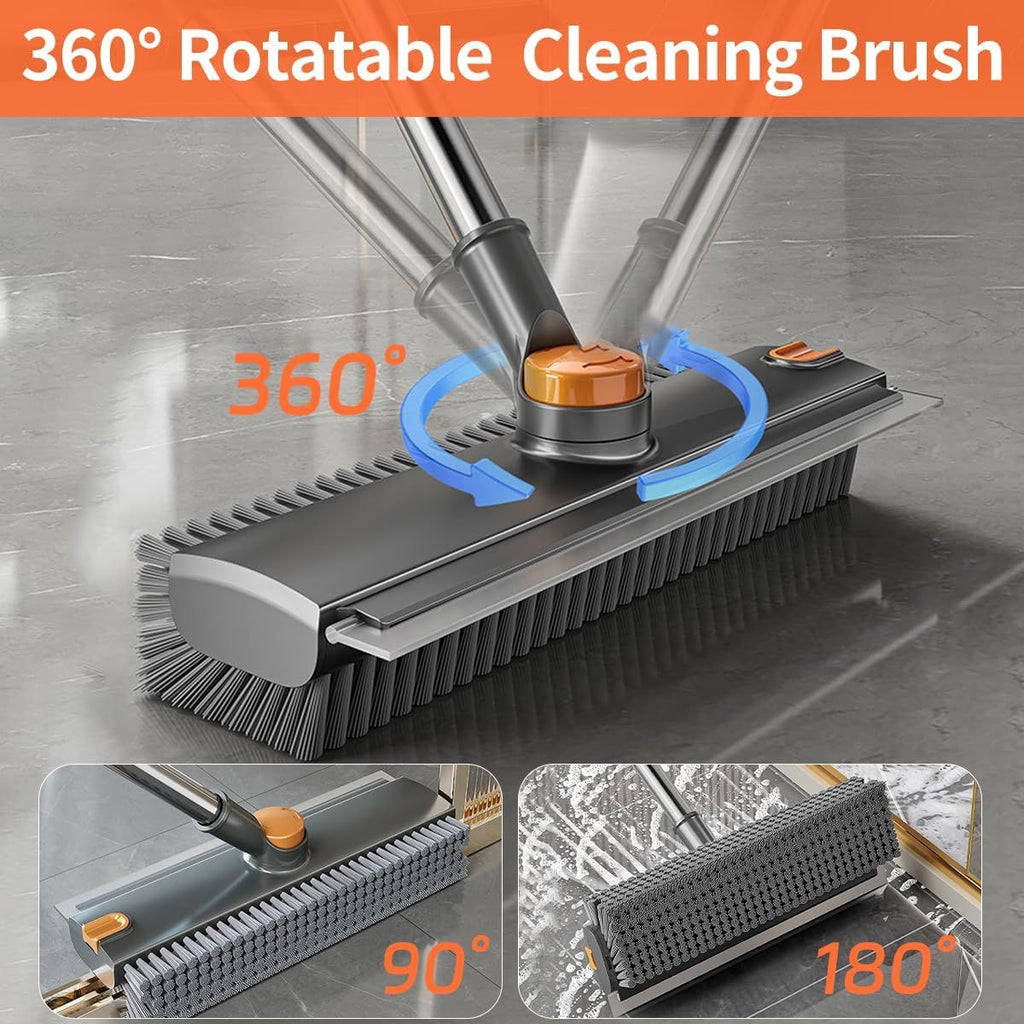 Rotating brush head angles for edges and corners