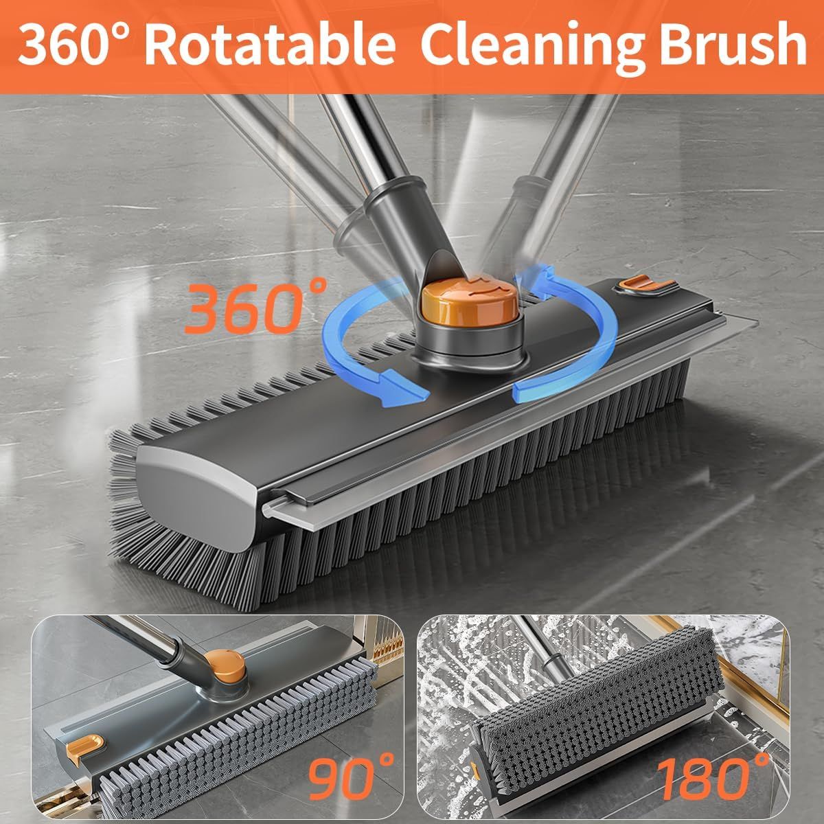 Rotating brush head angles for edges and corners