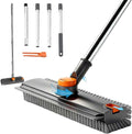 3-in-1 floor scrub brush with handle sections and detail tool
