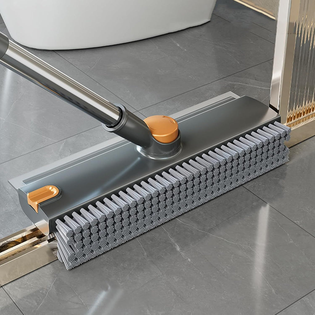 Scrubbing along a tile floor edge