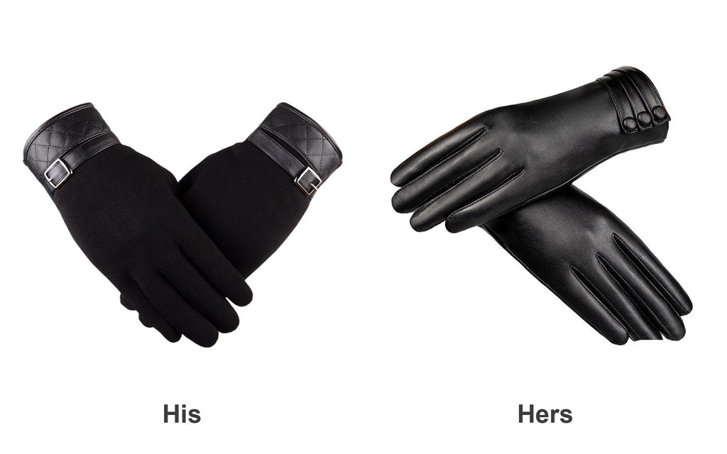 His and hers touchscreen winter gloves set