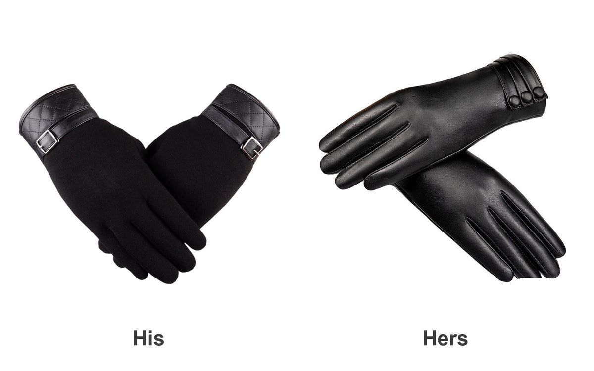His and hers touchscreen winter gloves set
